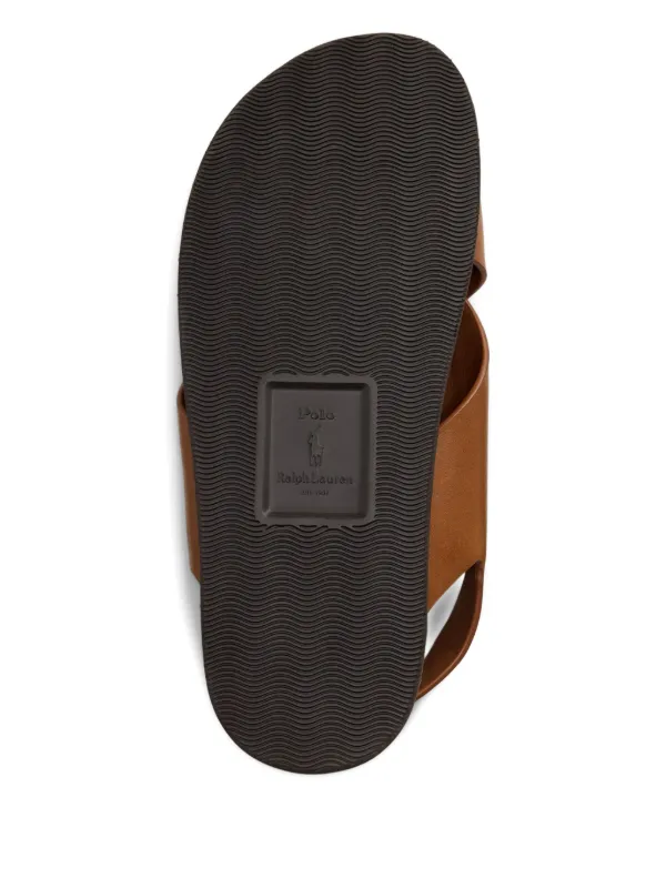 Polo Ralph Lauren Zane Leather Sandals | Brown | FARFETCH