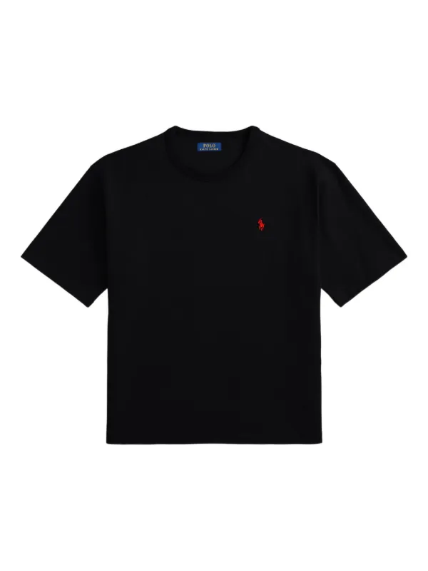 Polo Ralph Lauren エンブロイダリーロゴTシャツ | ブラック | FARFETCH JP