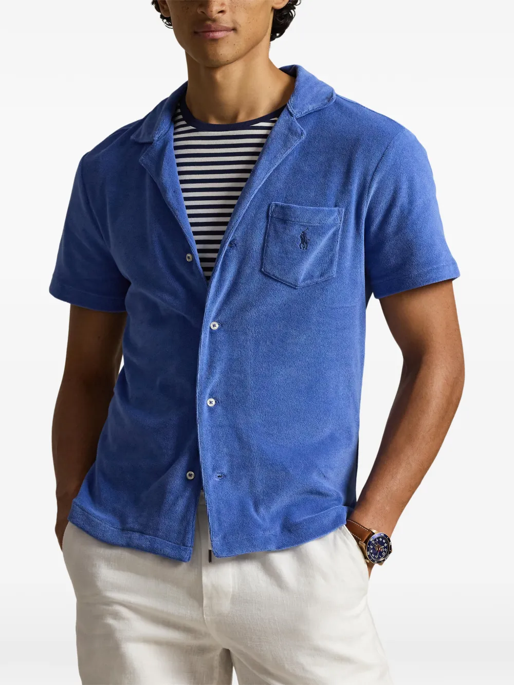 Polo Ralph Lauren Overhemd met borstzak en knoopsluiting Blauw
