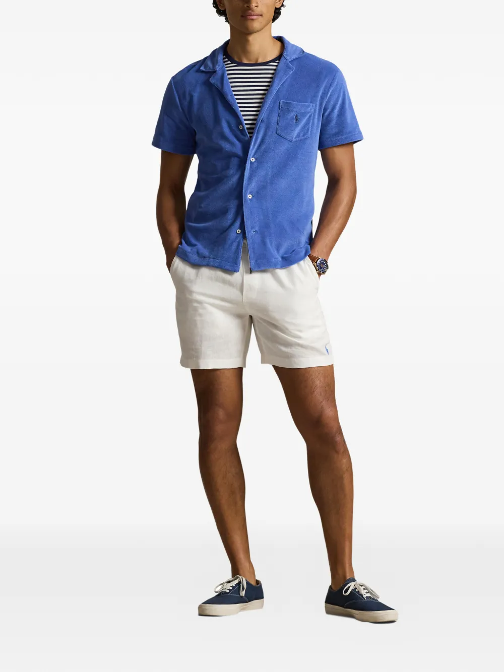 Polo Ralph Lauren Overhemd met borstzak en knoopsluiting Blauw