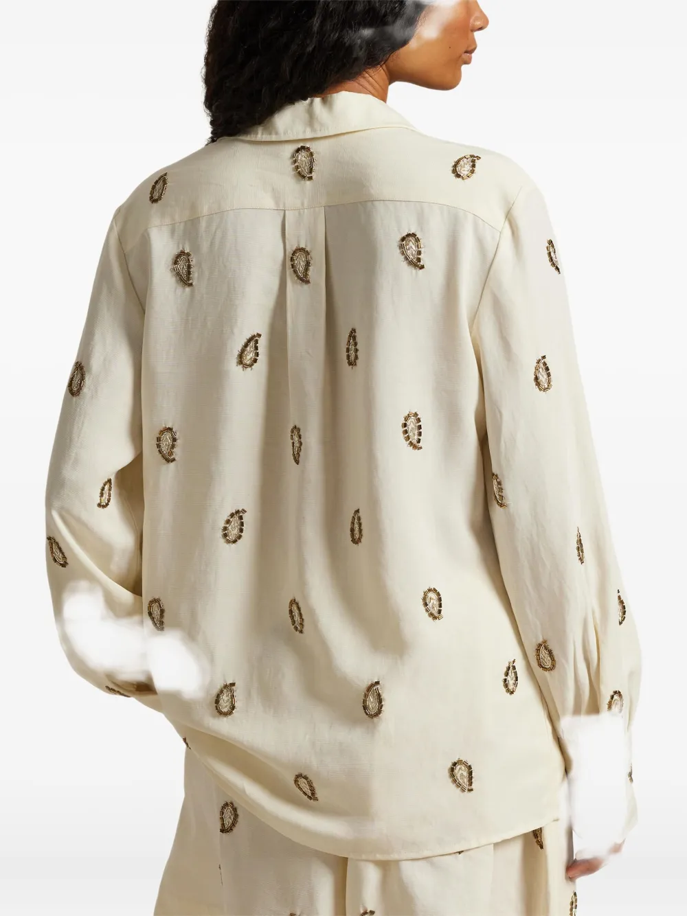 Polo Ralph Lauren Bead-detailed Shirt In Neutral