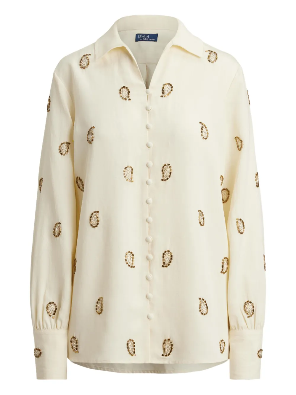 Polo Ralph Lauren Bead-detailed Shirt In Neutral