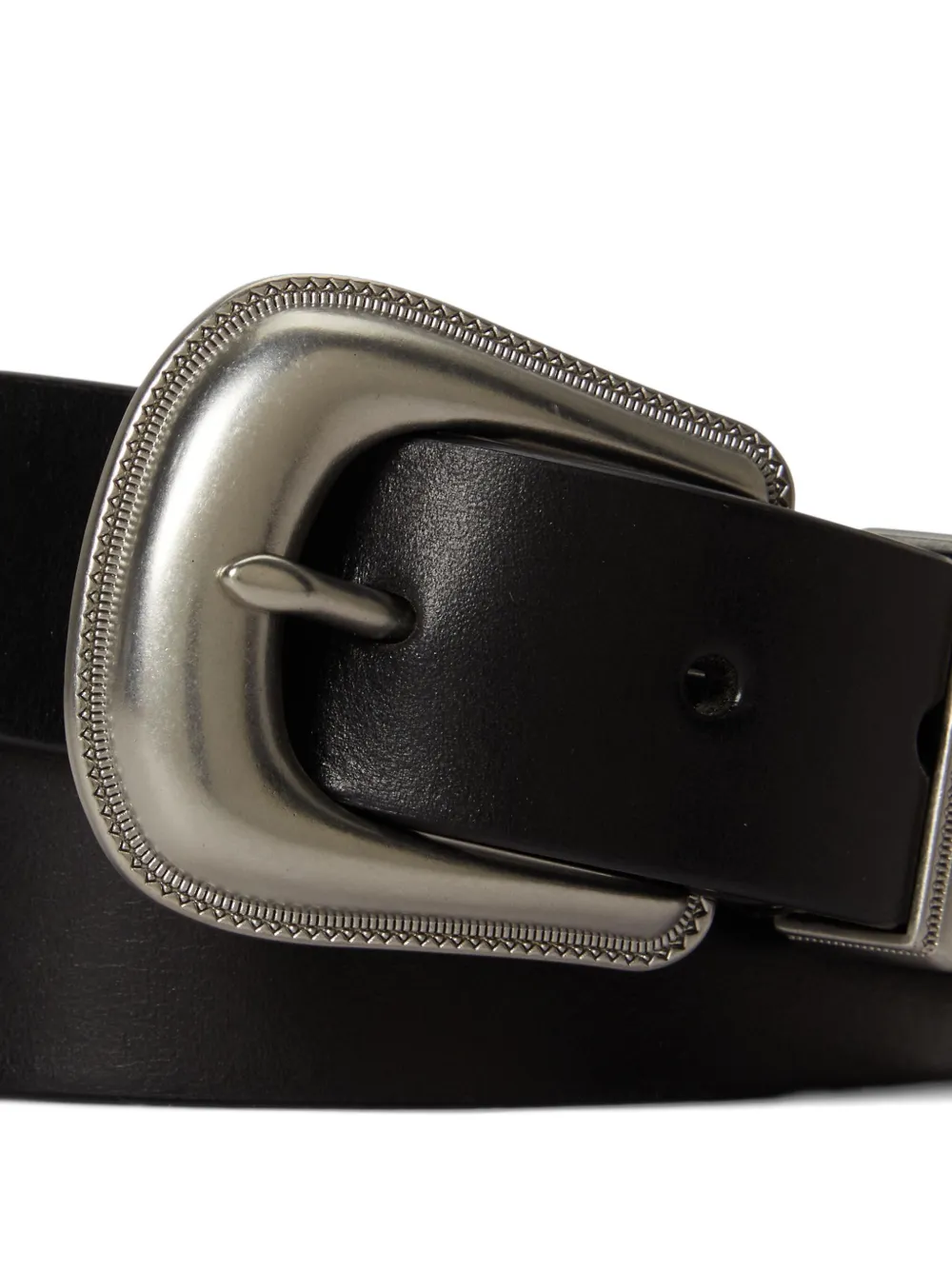 Polo Ralph Lauren Gegraveerde leren riem Zwart