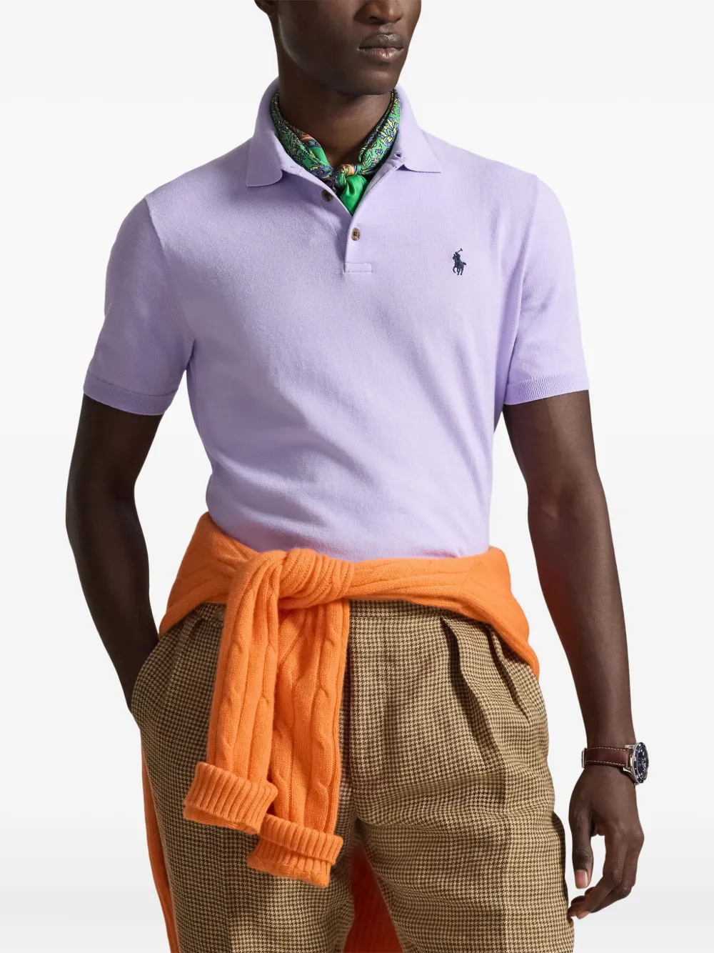 Polo Ralph Lauren Poloshirt met geborduurd kenmerkend Polo Pony patroon Paars
