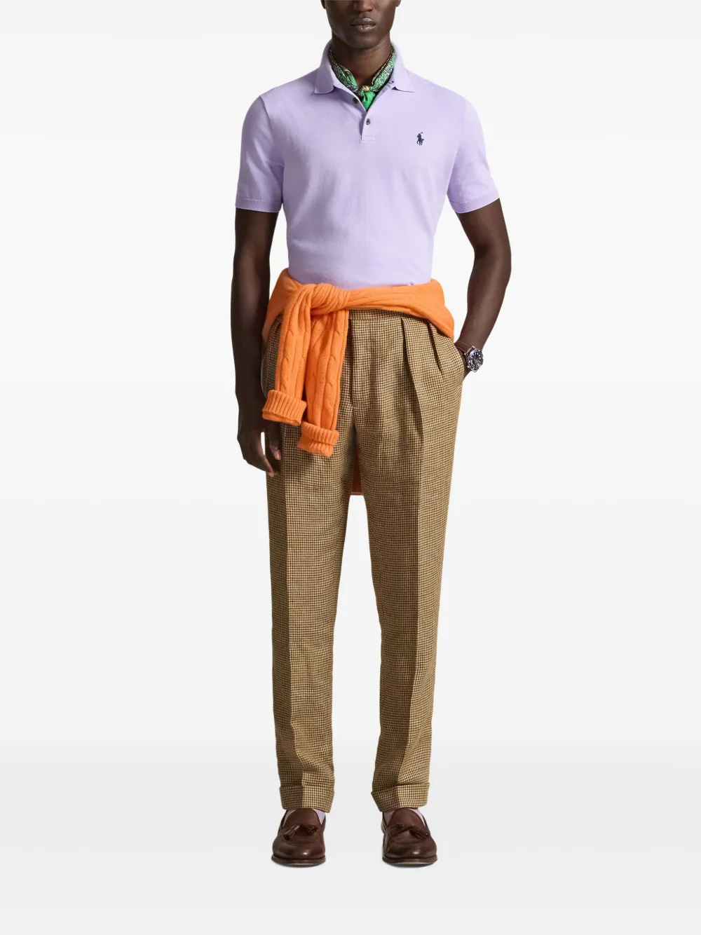 Polo Ralph Lauren Poloshirt met geborduurd kenmerkend Polo Pony patroon Paars