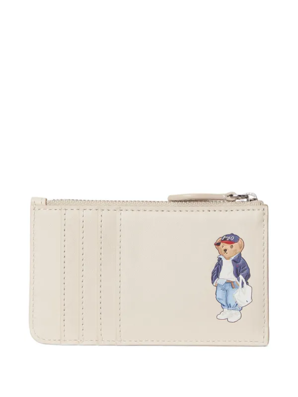 ポロベアPolo by Ralph Lauren 折り財布 ホワイト Polo ベア レザー コンパクト ウォレット