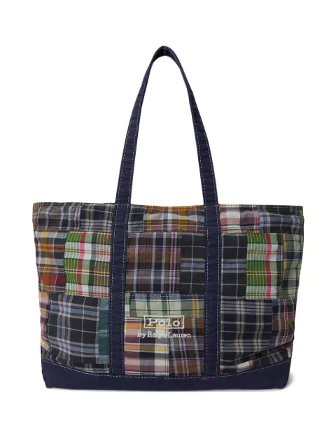 Polo Ralph Lauren Madras-tote med patchwork