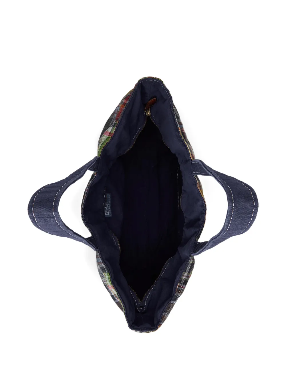 Polo Ralph Lauren Madras shopper met patchwork Blauw