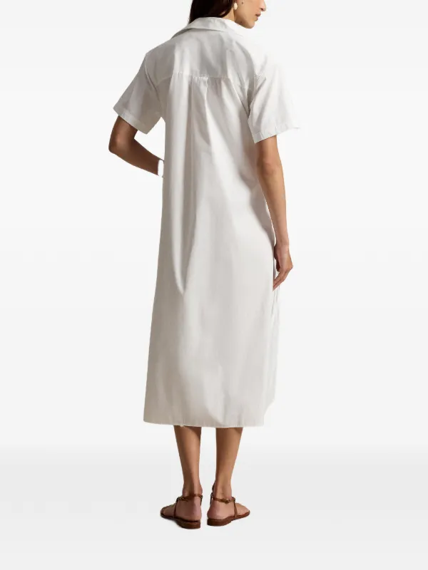 polo ralph lauren short sleeve midi dress Polo Ralph Lauren Drawstring Midi Dress | White