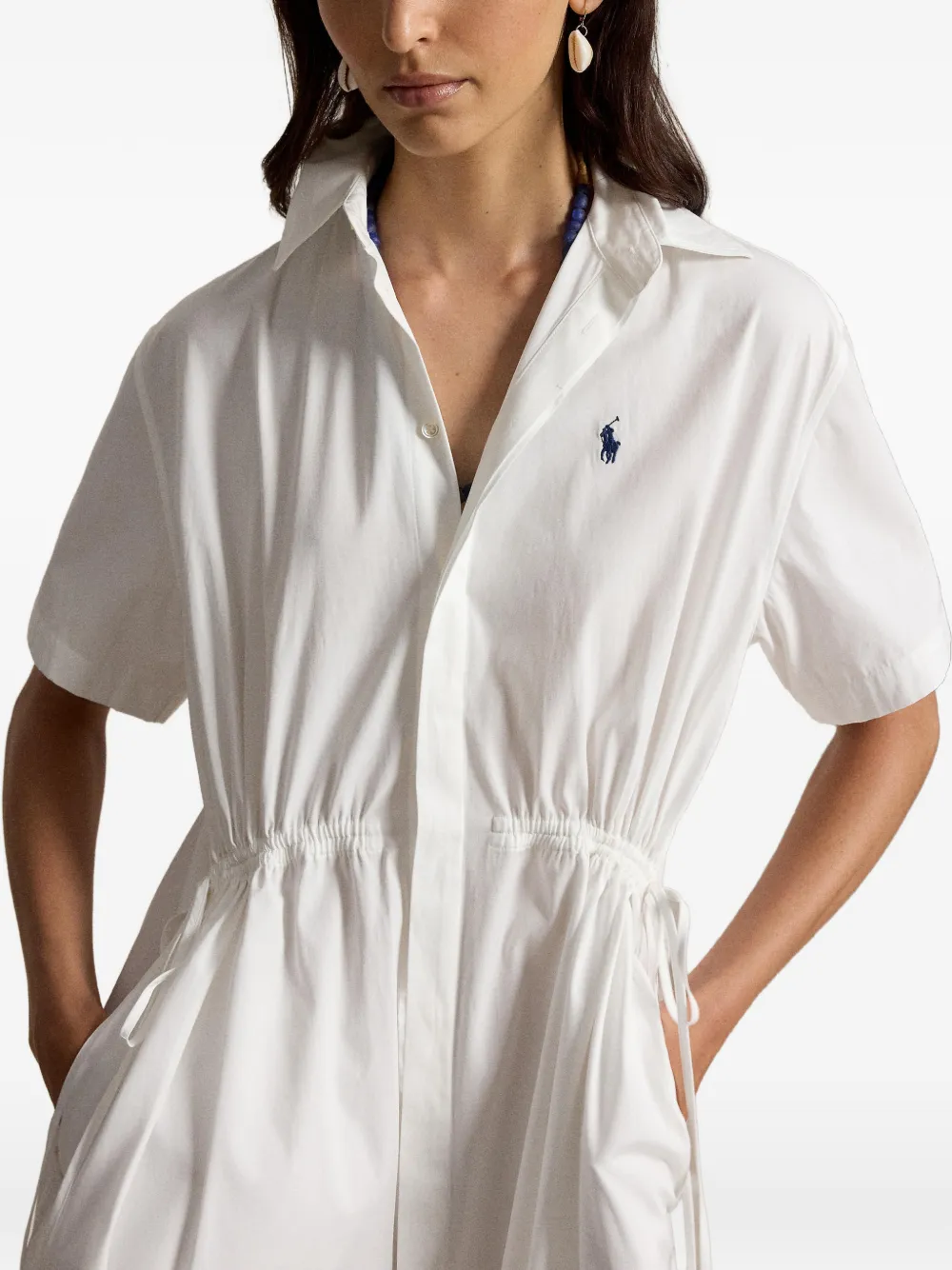 Polo Ralph Lauren Midi-jurk met trekkoord Wit