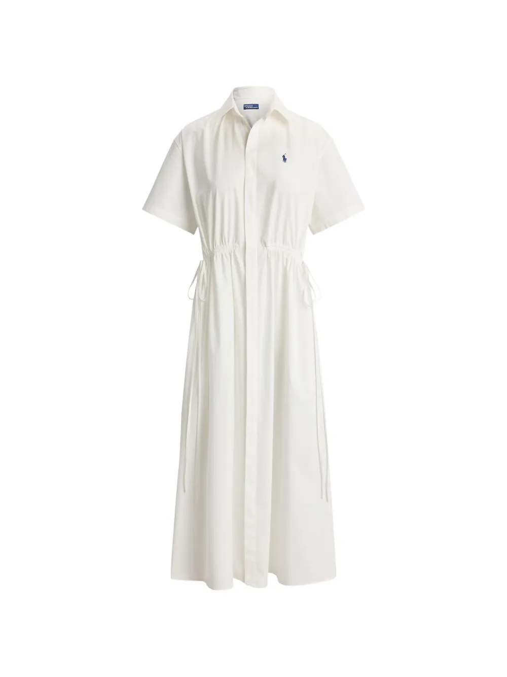 Polo Ralph Lauren Midikleid mit Kordelzug - Weiß