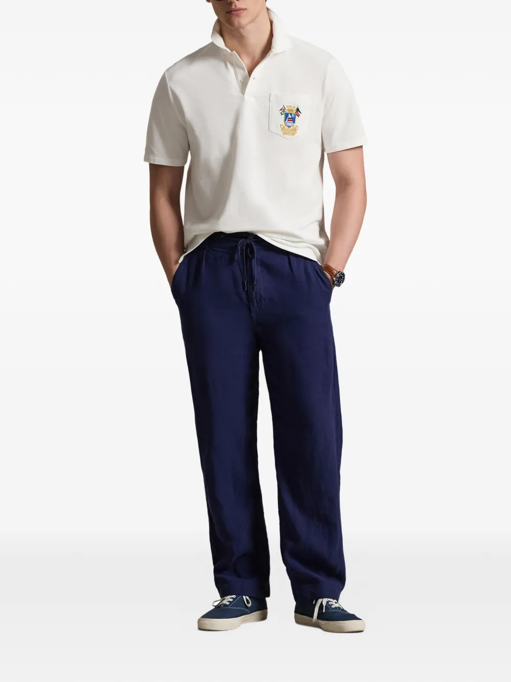 Polo Ralph Lauren Poloshirt met opgestikte zak Beige