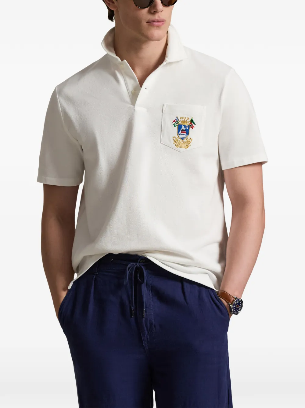 Polo Ralph Lauren Poloshirt met opgestikte zak Beige