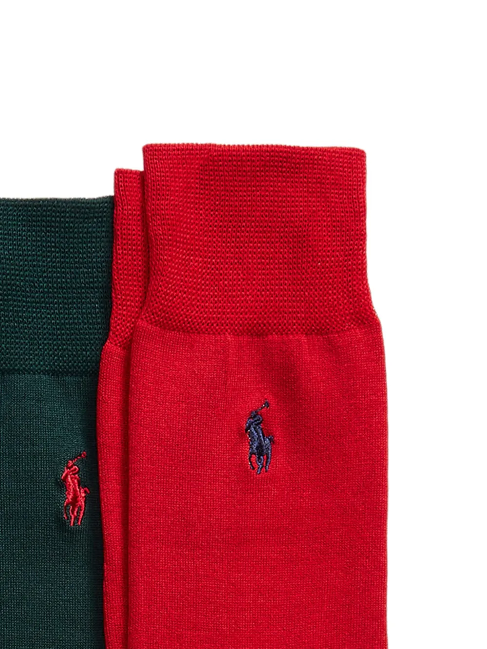 Polo Ralph Lauren Drie paar geribbelde sokken met Polo Pony-patroon Rood