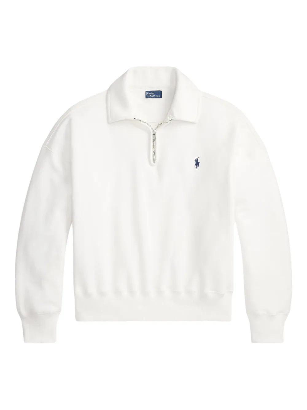 Polo Ralph Lauren zip-collar embroidered sweatshirt - Bianco