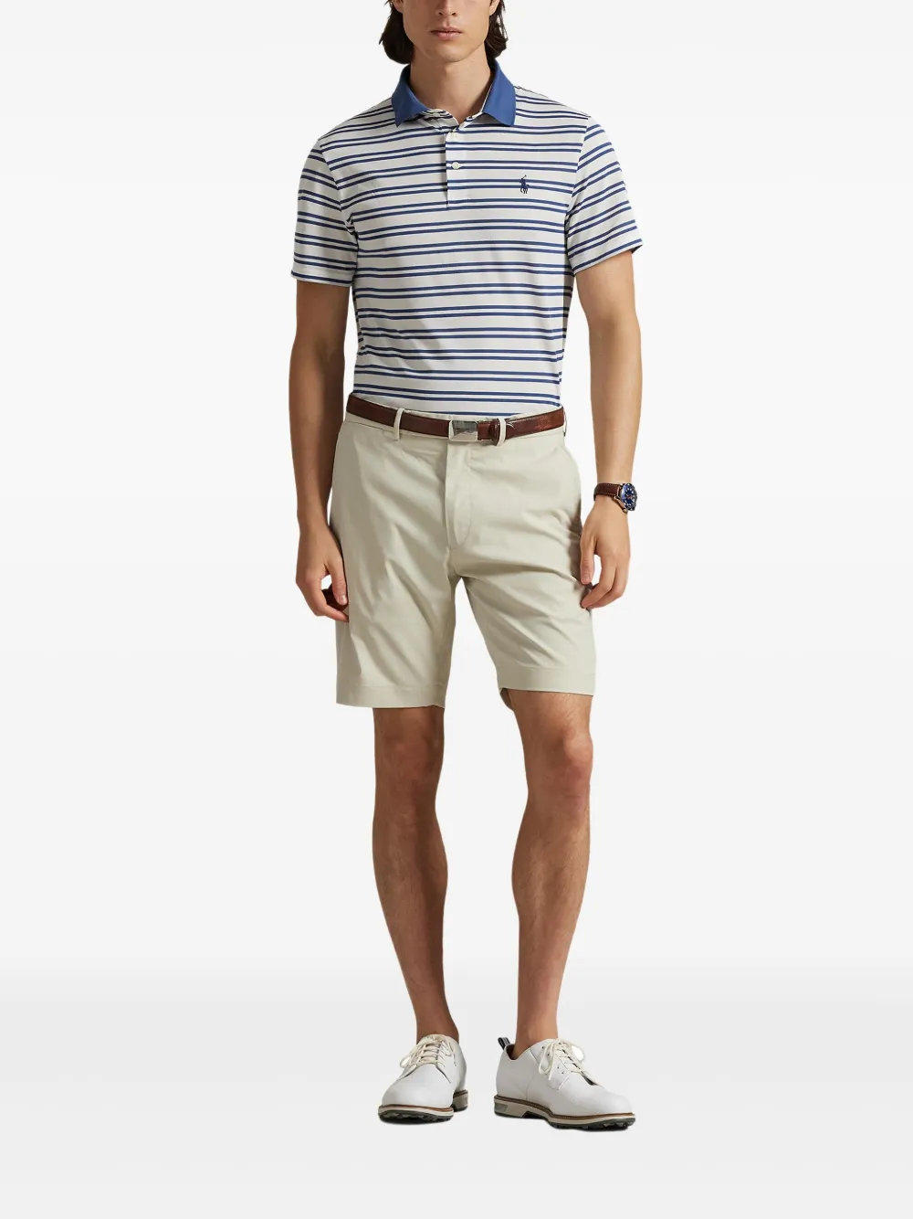 RLX Ralph Lauren Gestreept poloshirt met drie knopen - Wit
