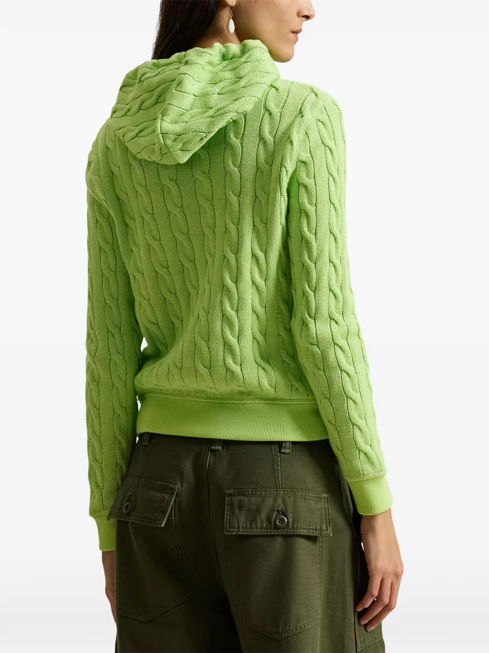 cable-knit zip-up Hoodie