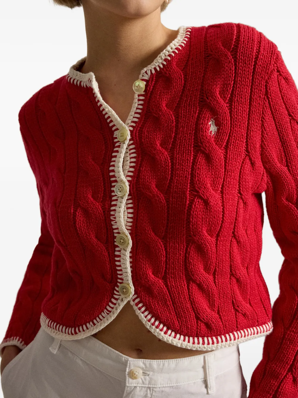 Polo Ralph Lauren Kabelgebreid vest Rood