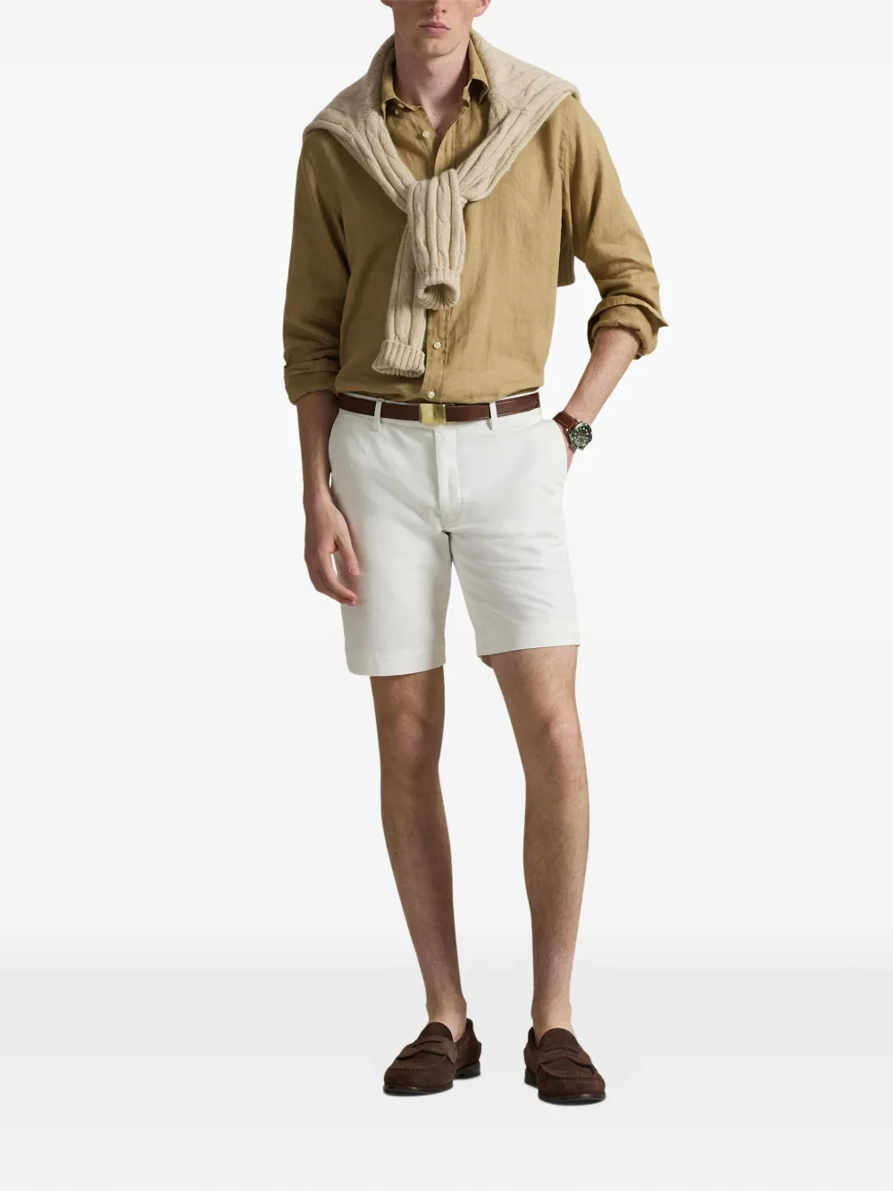 Polo Ralph Lauren Shorts met riemlussen Beige