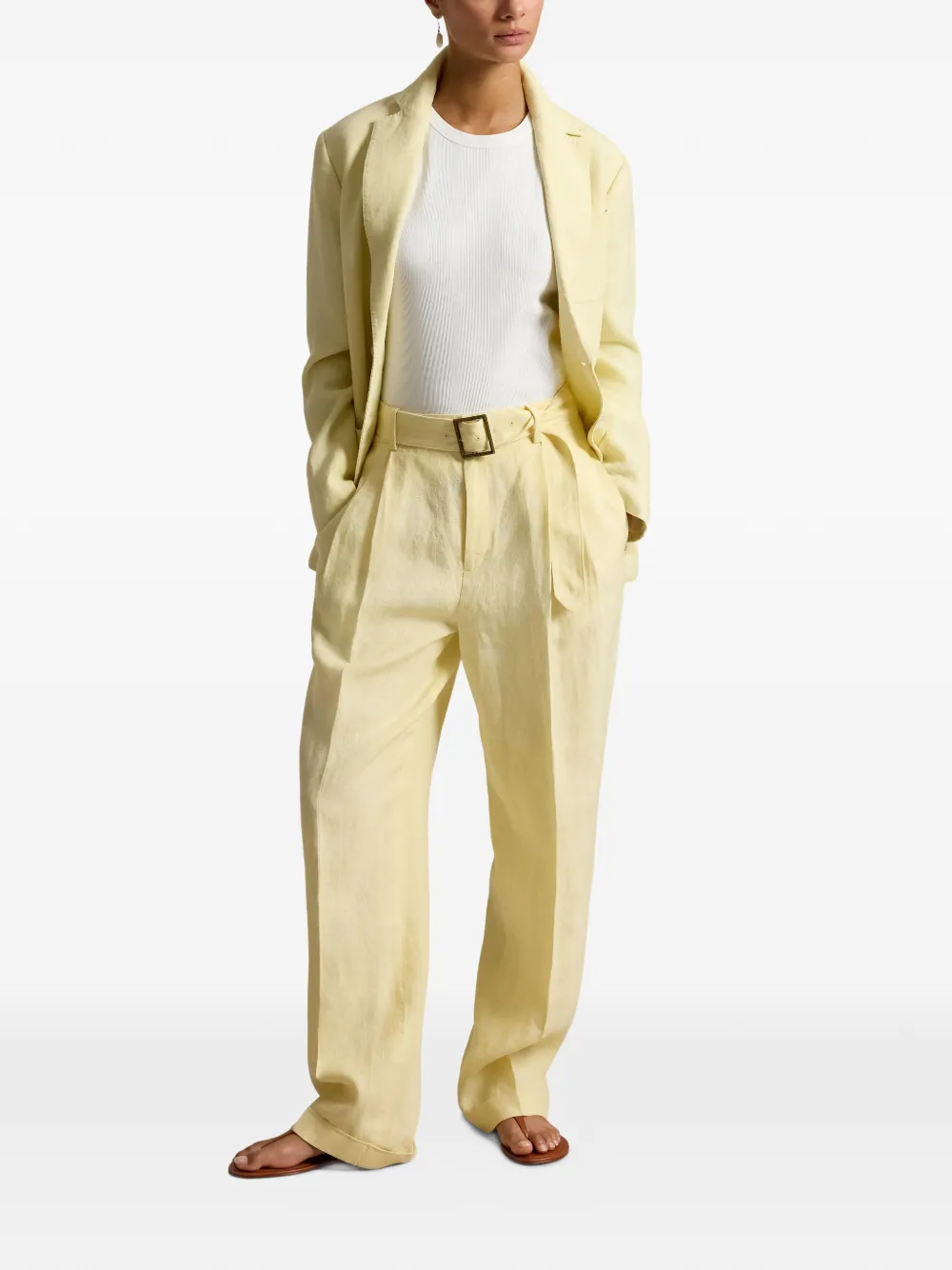 Polo Ralph Lauren Broek met ceintuur Geel