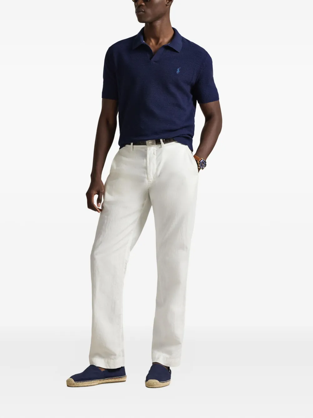 Polo Ralph Lauren Bedford Embroidered Chino Trousers | White