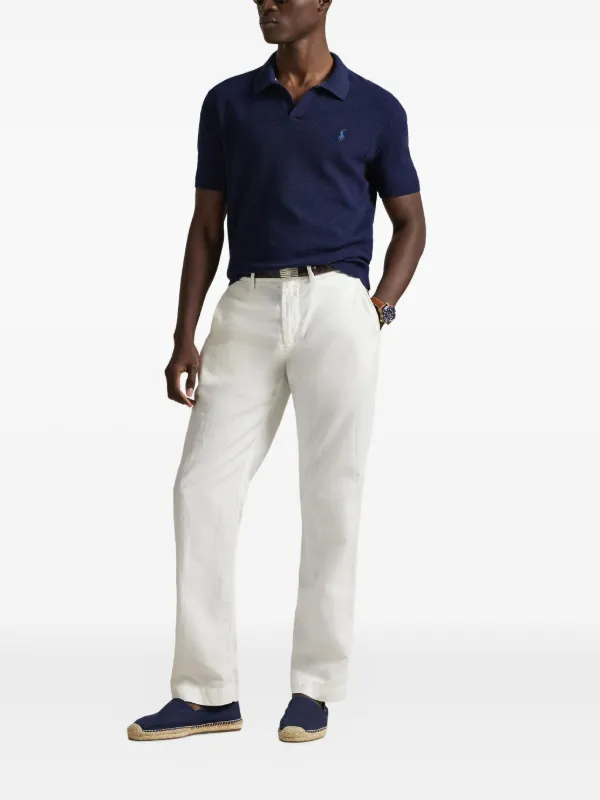 Polo Ralph Lauren Bedford Embroidered Chino Trousers | White