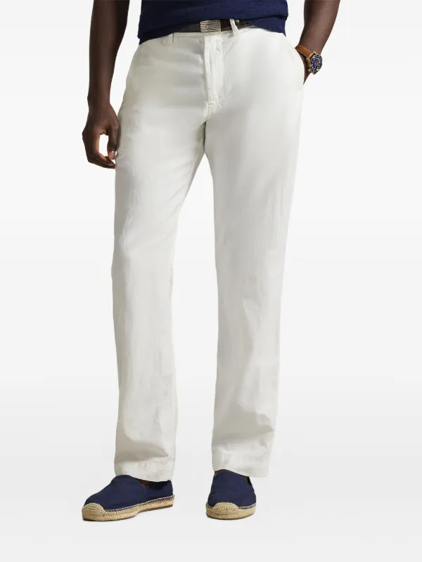 Polo Ralph Lauren Bedford Embroidered Chino Trousers | White