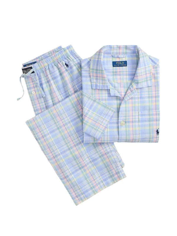 Ralph Lauren チェック柄 パジャマ Mサイズ Polo Ralph Lauren チェック パジャマ | ブルー | FARFETCH JP