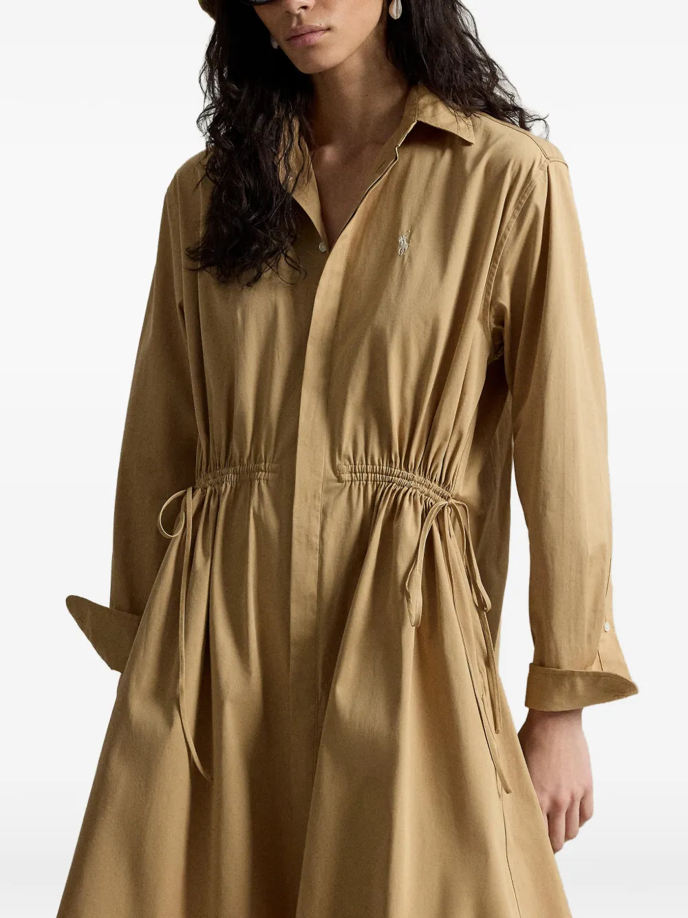 Polo Ralph Lauren Blousejurk met katoenen trekkoord Beige