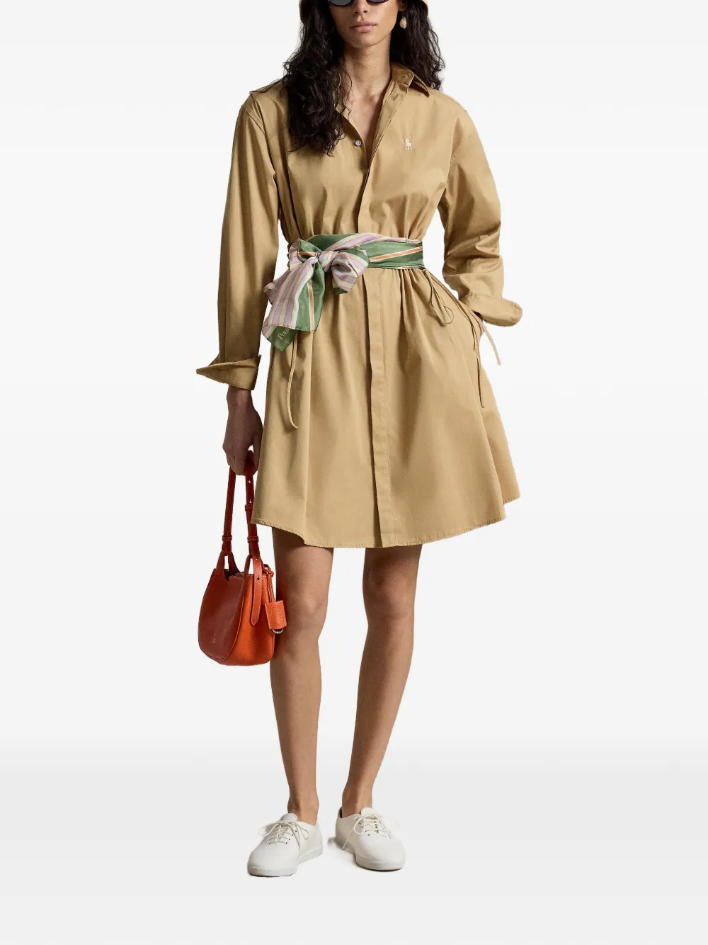Polo Ralph Lauren Blousejurk met katoenen trekkoord Beige