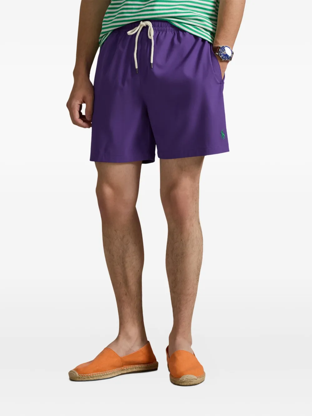 Polo Ralph Lauren Traveler zwembroek met geborduurd logo Paars