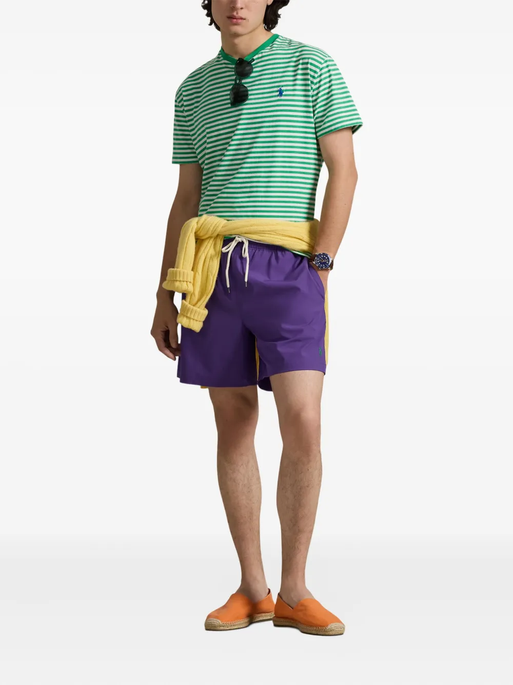Polo Ralph Lauren Traveler zwembroek met geborduurd logo Paars