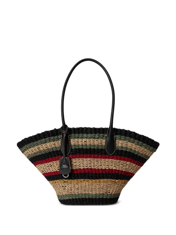 Polo Ralph Lauren Bellport Raffia Basket Tote in Neutrals