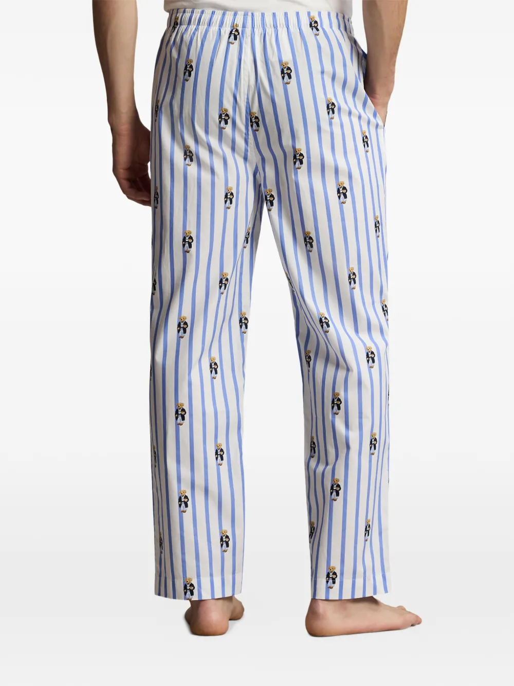 Polo Ralph Lauren Polo Bear gestreepte pyjamabroek Wit