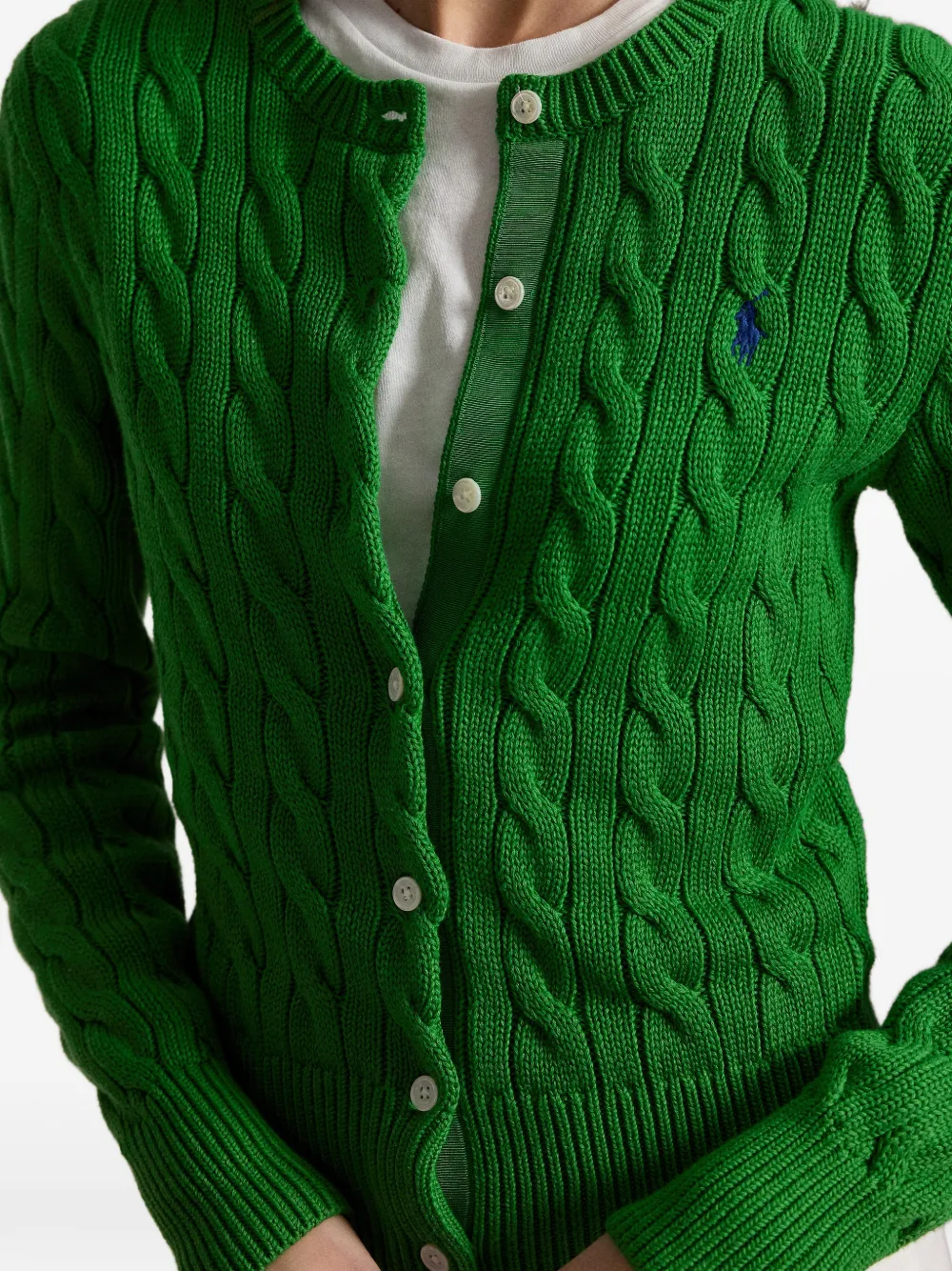 Polo Ralph Lauren Kabelgebreid vest met knopen Groen