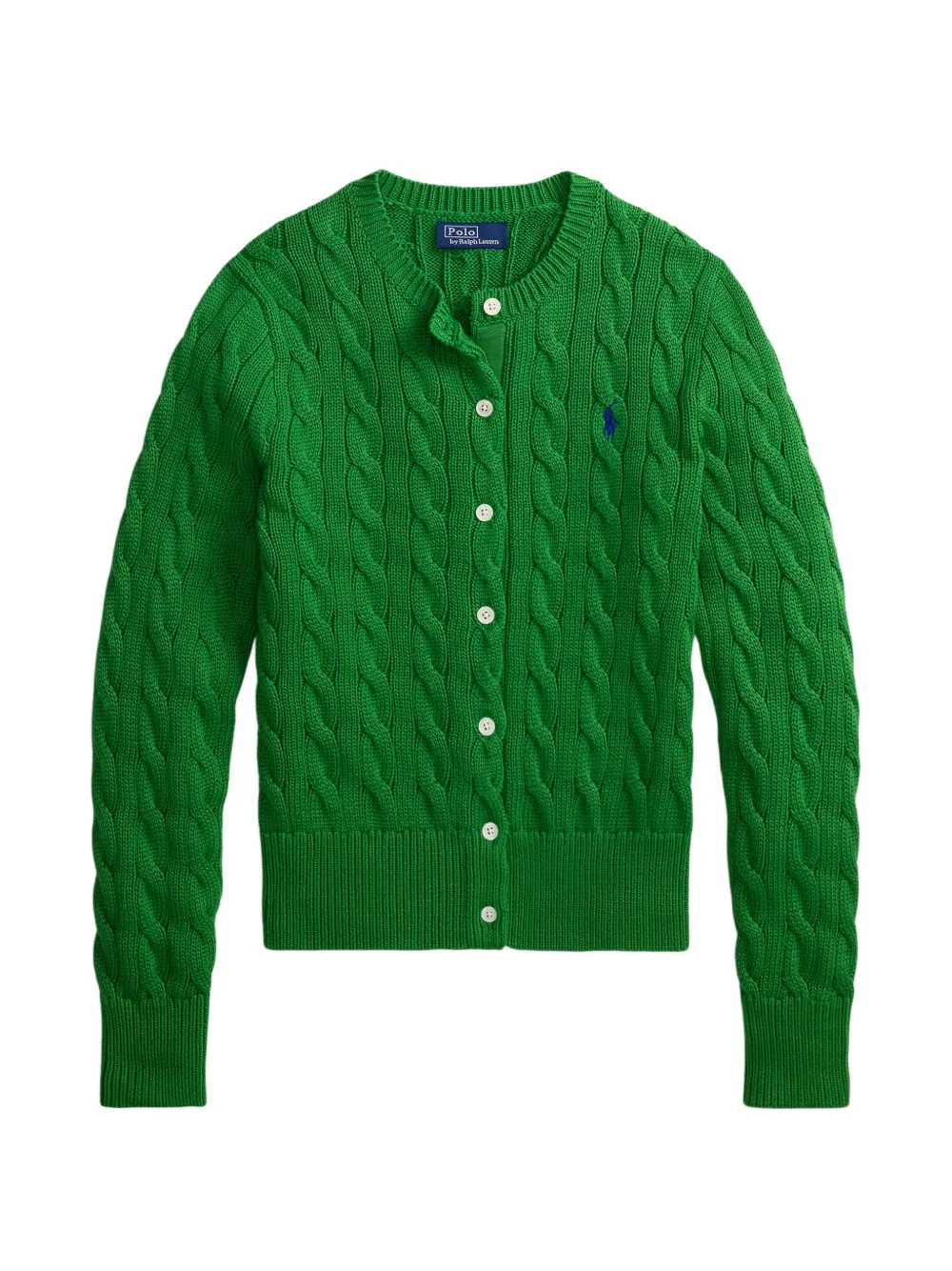 Polo Ralph Lauren Cardigan in maglia a trecce con bottoni - Verde