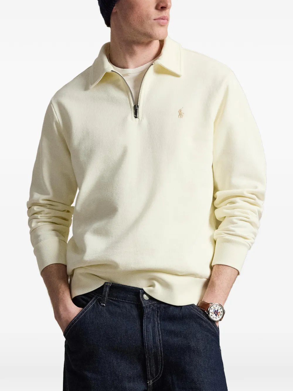 トップス Ralph Lauren Polo Polo Ralph Lauren quarter-zip logo-embroidered Polo Shirt | White
