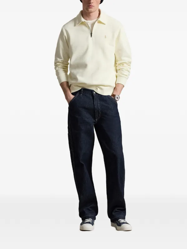 Polo Ralph Lauren quarter-zip logo-embroidered Polo Shirt | White