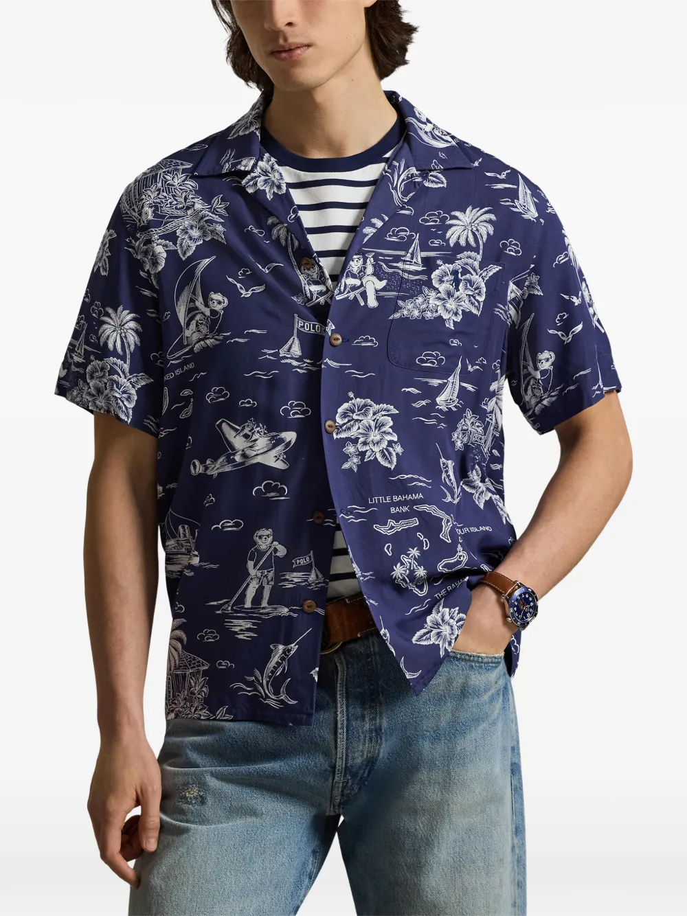 Polo Ralph Lauren Overhemd met grafische print Blauw