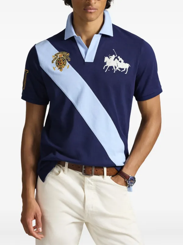 Polo Ralph Lauren crest-embroidered T-shirt | Blue | FARFETCH
