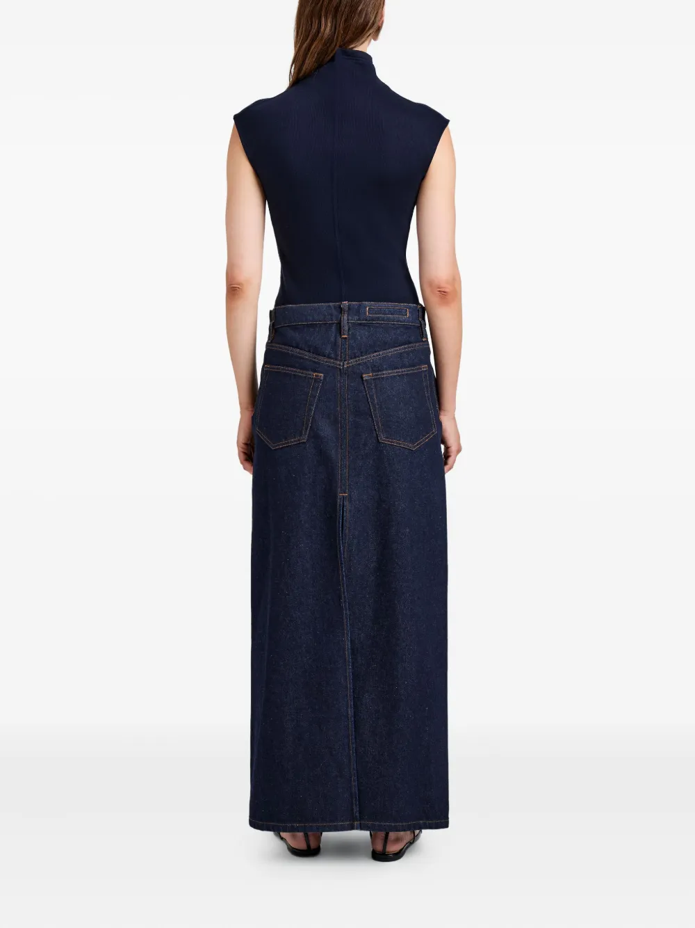 Proenza Schouler White Label Zane geribbelde top met geborsteld effect Blauw