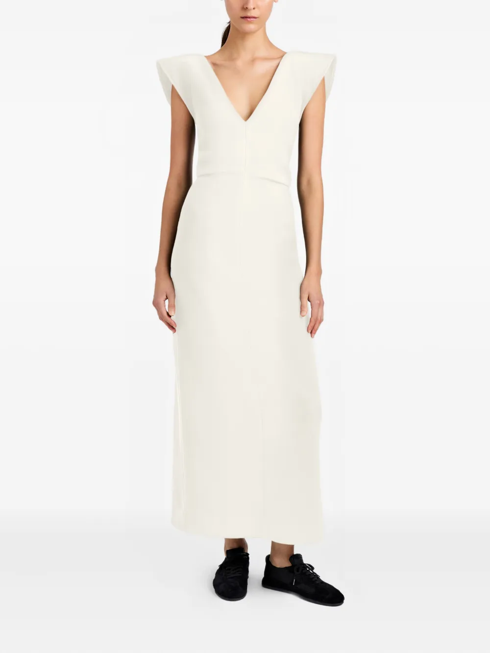 Proenza Schouler Mariam V-neck midi dress - Wit