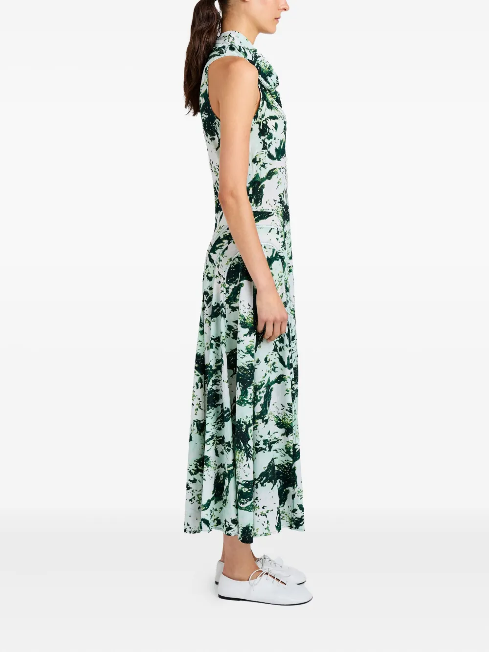 Proenza Schouler Adelide midi-jurk met print Groen