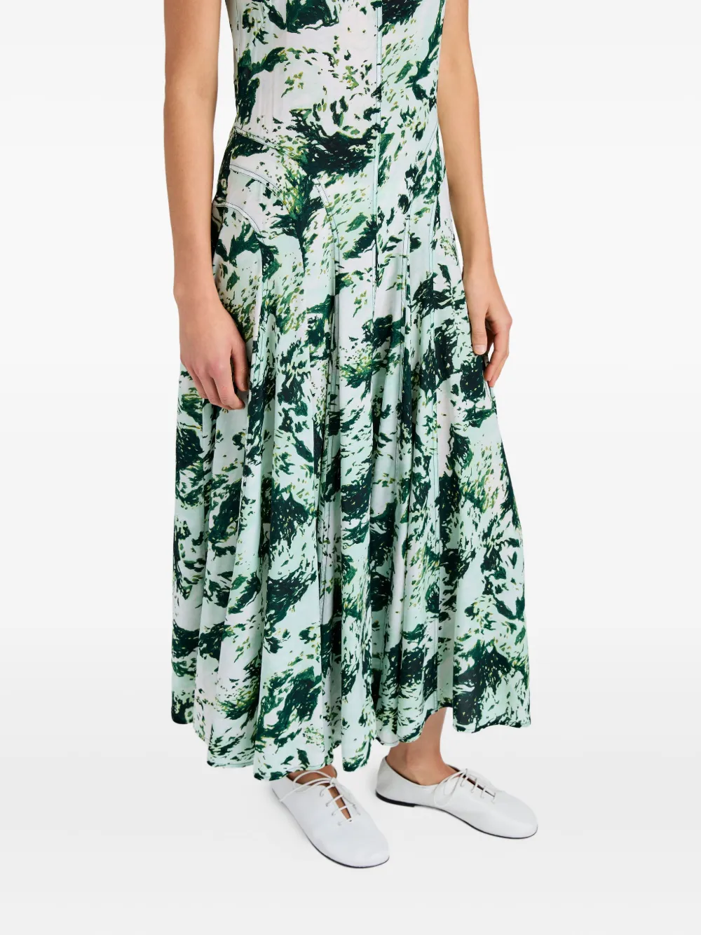 Proenza Schouler Adelide midi-jurk met print Groen