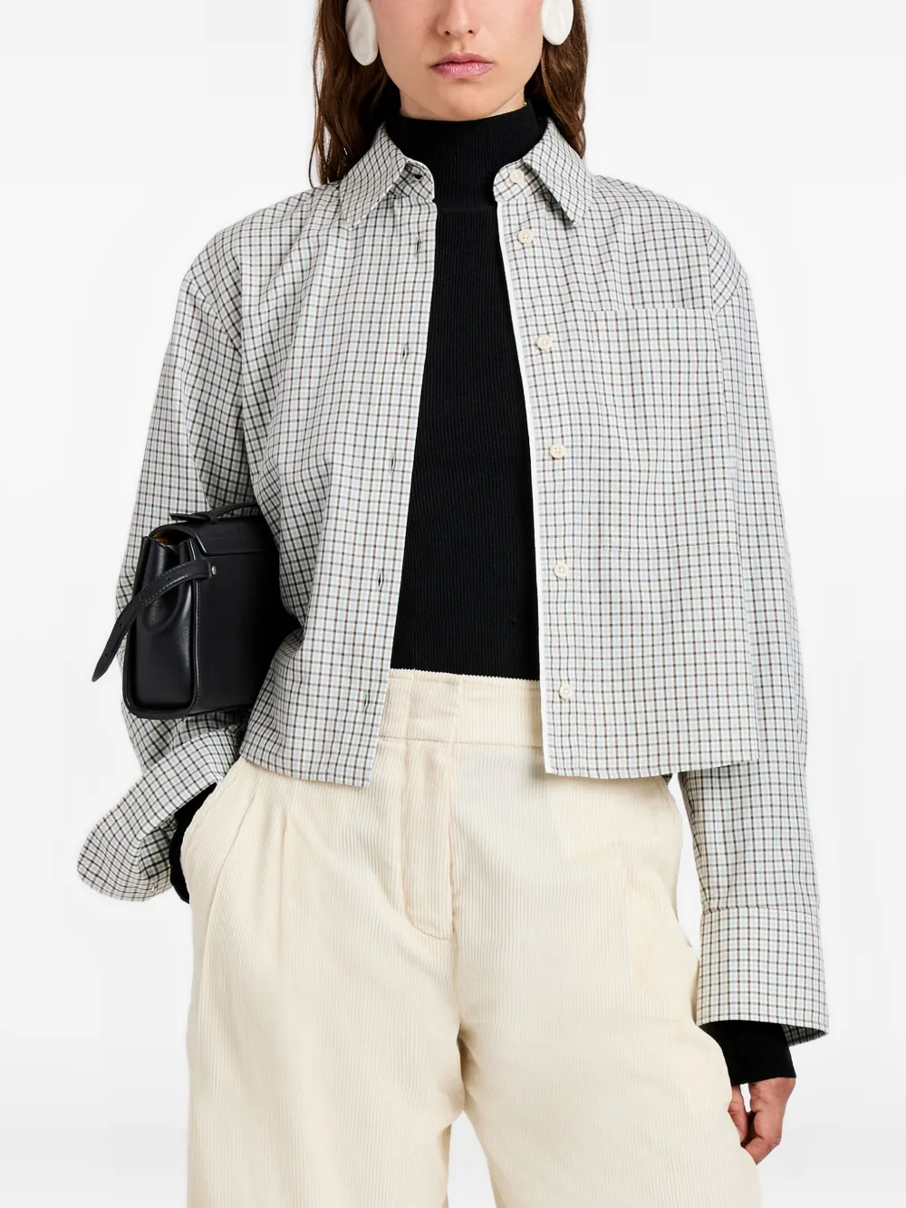 Proenza Schouler White Label Olive Check Shirt In Blue