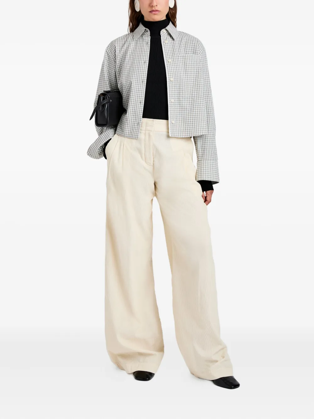 Proenza Schouler White Label Olive check shirt - Wit