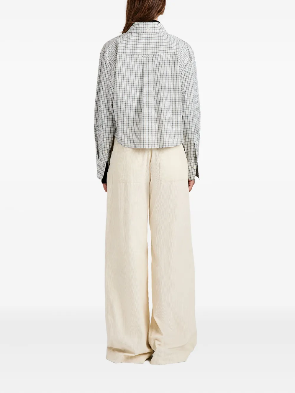 Proenza Schouler White Label Olive Check Shirt In Blue