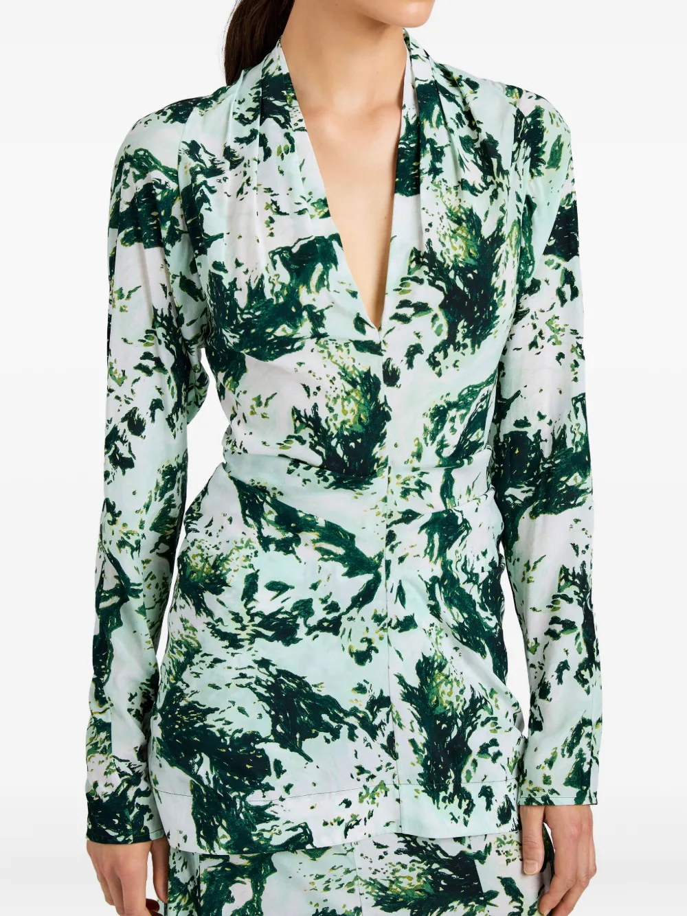 Proenza Schouler Adela blouse met print Groen