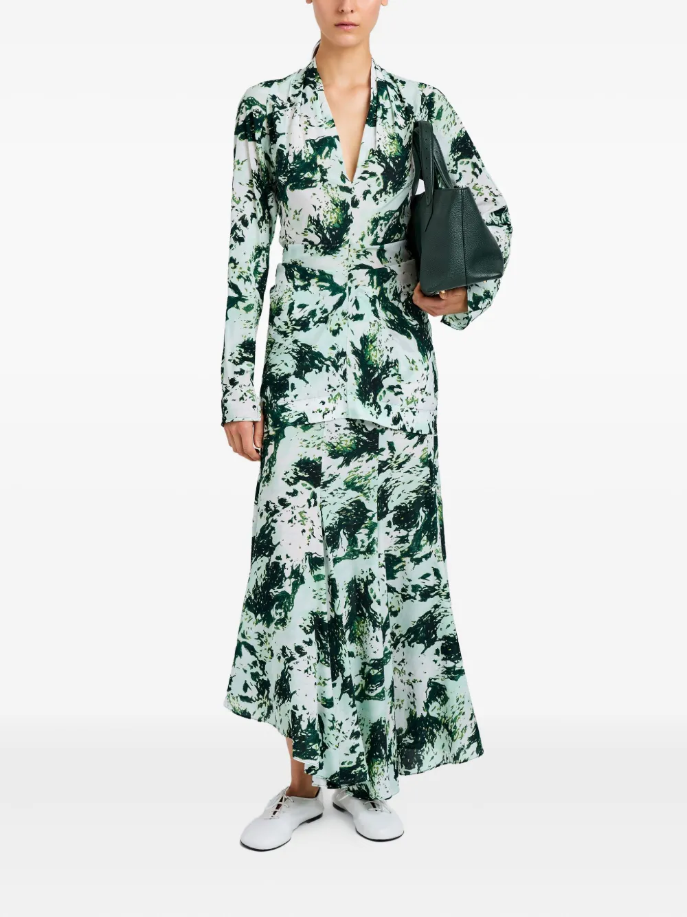 Proenza Schouler Adela printed blouse - Groen