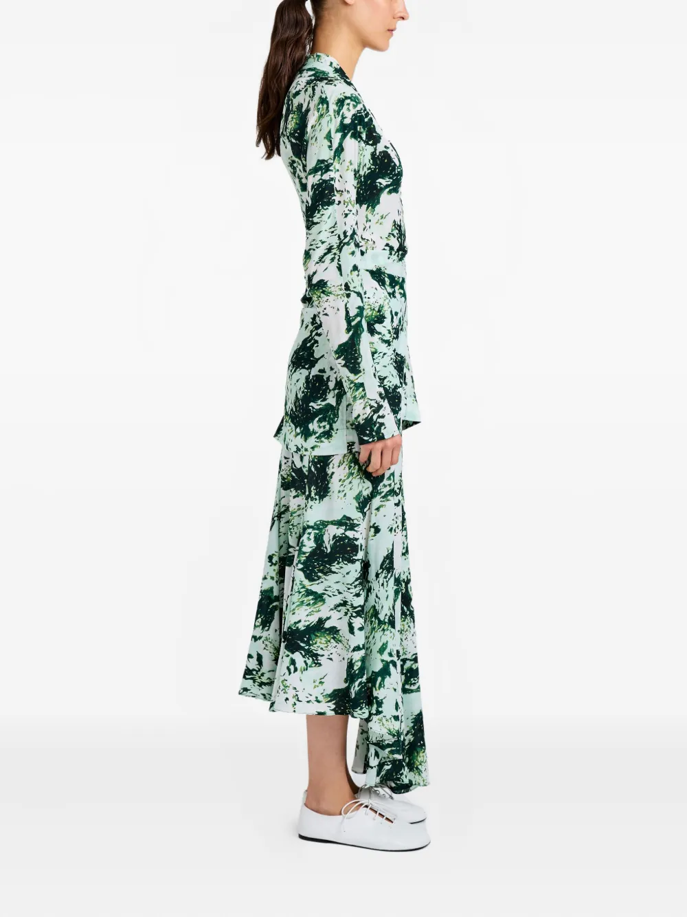 Proenza Schouler Joelle midi-rok met print Groen